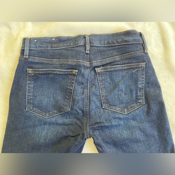 LOFT Dark Wash Skinny Jeans With Buttons at Ankles - Picture 6 of 15